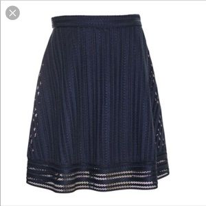 J. Crew striped eyelet skirt in black